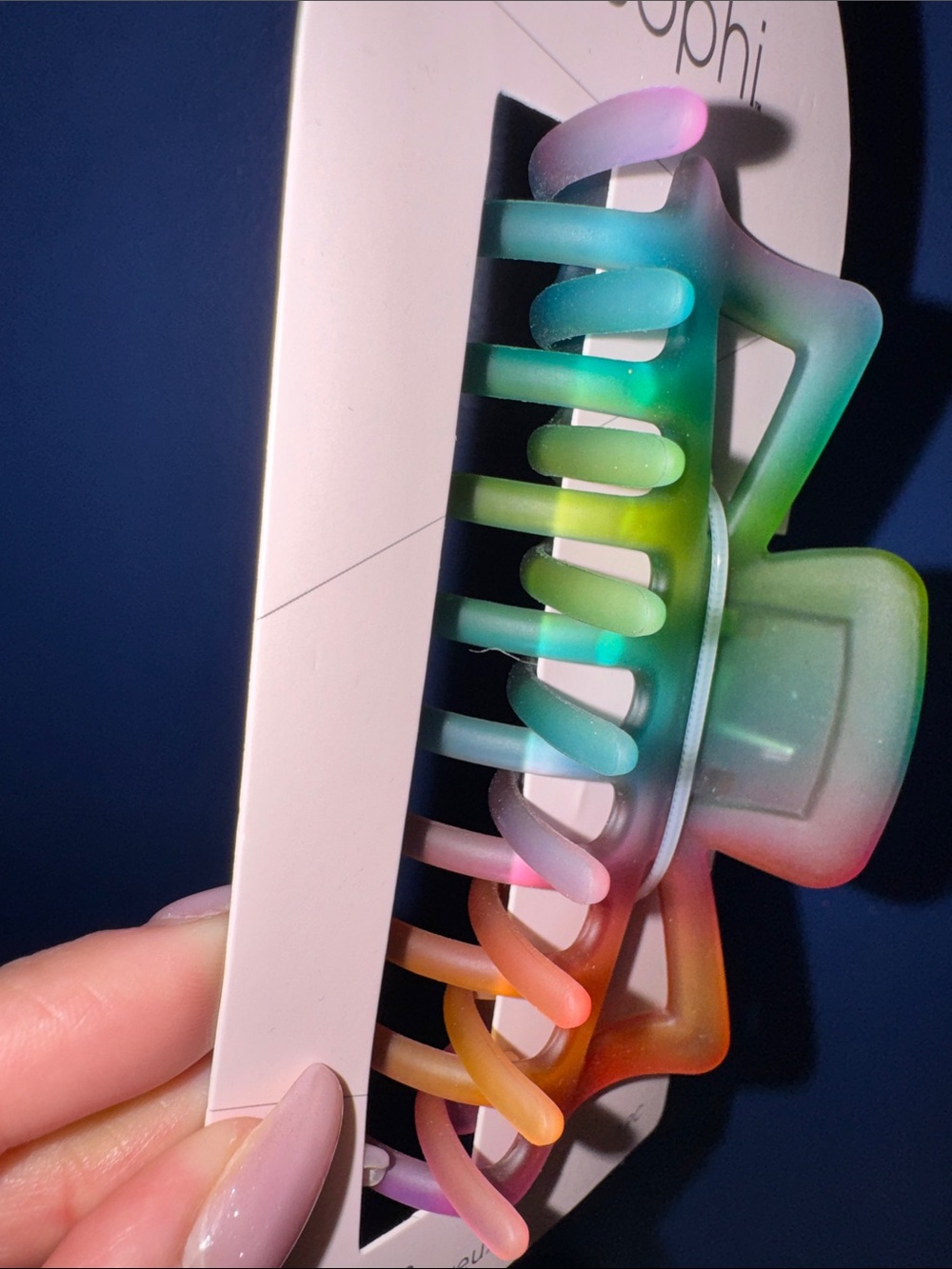 Rainbow Frosted Hair Claw Clip 🌈✨ NWT - Picture 4 of 6